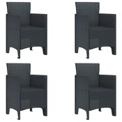 Vrtna stolica 4 pcs Antracit 53 x 49 x 85 cm Polipropilen