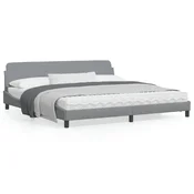 shumee vidaXL Posteljni okvir brez vzmetnice svetlo siv 200x200 cm oblazinjen s blagom