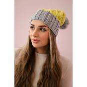 Kesi Cap with fleece Milano K203 yellow+gray