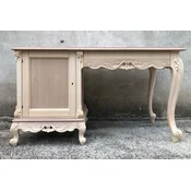 Casa Padrino luxury baroque desk with door and drawer white/gold - Magnificent handmade solid wood office table - Baroque office furniture - Luxury Quality - Made in Italy