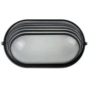 OVALNA VANJSKA ZIDNA LAMPA S PREGRADOM CRNA + SHADE MAX 60W VK/01007/B