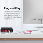 MERCUSYS Switch 5x1000 Mbps (4xPOE+), metalno kućište, stolni, MS105GP