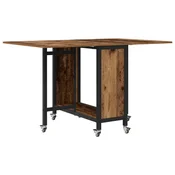 Vidaxl Zložljiva jedilna miza z kolesi 130 x 80 x 76,5 cm jeklena PB