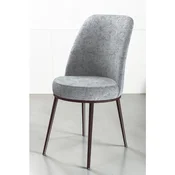 Hanah Home set trpezarijskih stolica Dexa 2 kom, siva tkanina Babyface, braon metalne noge