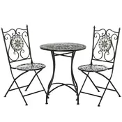 Homestar Vrtni bistro set 3-delni miza 60x71 cm stoli 50x49x95 cm siva
