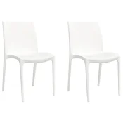 Vrtne stolice 2 kom bijele 50 x 46 x 80 cm od polipropilena