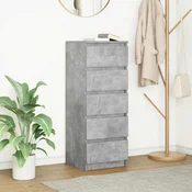 Komoda s ladicama beton siva 37,5x35x99 cm konstruirano drvo