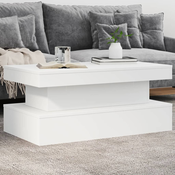 VIDAXL klubska mizica z LED lučkami (90x50x40cm), bela