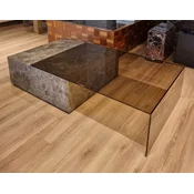 Casa Padrino Luxury Marble Coffee Table with Glass Top Gray 150 cm