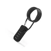 INF 60cm Kombinirana Kabelska Ključavnica - 4-Mestna Ponastavljiva Ključavnica za Prtljago Black, (5000240648)