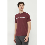 Pamucna majica Armani Exchange boja: bordo, s aplikacijom