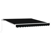 Vidaxl Vlečna tenda Črna 300 x 250 x 165 cm Poliester in aluminij