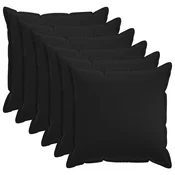 vidaXL Prevleka za blazino 6 pcs HOUTEN Črna 60 x 60 cm Lažni lanu