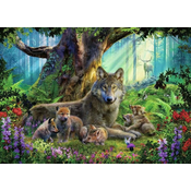 Ravensburger Puzzle Volkovi v gozdu 1000 kosov
