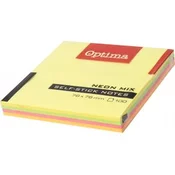 Samolepilni lističi Optima neon mix 76x76 1/100