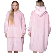 shumee ODEJICA Z MAJICO Velika topla debela ODEJICA Z MAJICO 2v1 XXL ROZA Krznena [KB-J7]