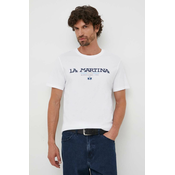 Pamucna majica La Martina za muškarce, boja: bijela, s tiskom