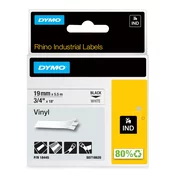 Dymo 18445 (S0718620) RHINO vinil profi D1 19mm x 5,5m črno na belo etikete