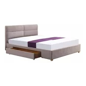 Krevet Houston 586 Bracni, Svijetlo smede, 160x200, Tkanina, Basi a doghePodnice za krevet, 170x216x95cm