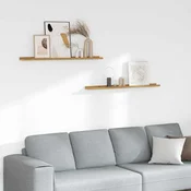 Polica na zidu Zidne 2 pcs Bež 100 x 9 x 3 cm Konstruirano drvo