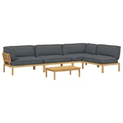vidaXL vidaXL Kavčna garnitura z blazino 5 pcs Antracit Masiven les akacije, (5000263198)