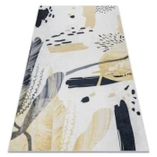 eoshop ANDRE pralna preproga 1097 Abstraction anti-slip - bela/rumena ( - Velikost: 80x150 cm)