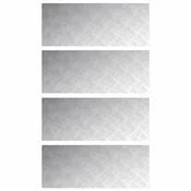 Vidaxl Stopnice Pravokotna 4 szt. srebrna 100 x 40 cm Aluminij