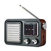 AVIZAR Retro radio z več pasovi FM/AM/SW in USB MP3 predvajalnikom, Črna/Srebrna, (5000250572)