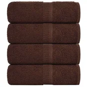 Vidaxl vidaXL Brisače, 4 kosi, rjave, 30 x 30 cm, 100 % bombaž