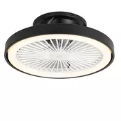 Pametni stropni ventilator črn 54 cm vklj. LED z možnostjo zatemnitve z daljinskim upravljalnikom - Dave