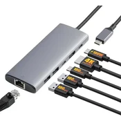 Amazon Amazon Basics USB-C Hub 6-v-1 za prenosnik, 100W PD, 4K HDMI
