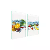 shumee STEKLENI ZAŠČITNI KROŽNIK ZA KUHINJO 65x52 SADJE