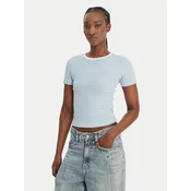 GUESS JEANS Majica  nebeško modra / bela