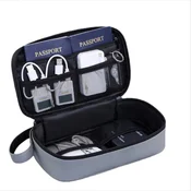 INF Travel Portable Electronics Organizer Pouch - Lightweight PU Tech Storage Gray, (5000158066)