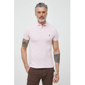 Pamučna polo majica Polo Ralph Lauren boja: ružičasta, jednobojni model
