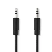 Nedis Stereoljudkabel | 3,5 mm Hane | 3,5 mm Hane | ponikljana | 3,00 m | Rund | Svart | Lada