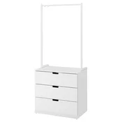 NORDLI Predalnik s 3 predali, bela, 80x192 cm