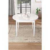 Hanah Home trpezarijski sto Kea, 90 × 90 cm, bela ploca, bele noge