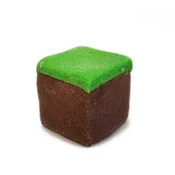 shumee Trava v obliki sladkorne kocke za Minecraft torto