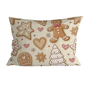 Bombažna prevleka za blazino GINGERBREAD JOY 70x90 cm, bež