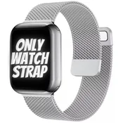 shumee PAŠEK ZA URO APPLE WATCH 1/2/3/4/5/6/7/8/9/10/SE 42/44/45 SREBRNO JEKLO