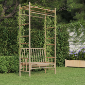 vidaXL Vrtna klop s pergolo 116 cm bambus