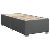 Vidaxl Posteljni okvir brez vzmetnice temno siv 90x190 cm blago
