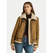 LAUREN RALPH LAUREN Jakna iz umetnega usnja 297P04122002 Rjava Regular Fit