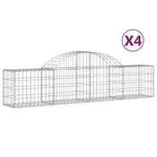 Vidaxl Obokane gabion košare 4 kosi 200x30x40/60 cm pocinkano železo