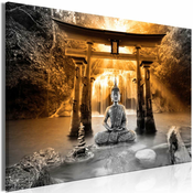 Slika - Buddha Smile (1 Part) Wide Orange 120x80