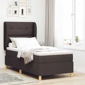 vidaXL vidaXL Box Spring postelja z vzmetnico temno rjava 100x200 cm tkanina, (22052333)