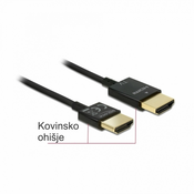 HDMI kabel z mrežno povezavo 3m Delock črn High Speed Ultra HD 4K Slim