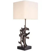Casa Padrino luxury table lamp bronze/black/cream 35 x 35 x H. 85.5 cm - Desk lamp with square lampshade - Luxury table lamps - Luxury desk lamps - Luxury lights - Luxury desk lights