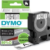 Trak DYMO D1 19mm/7m - bel trak/črn tisk, 45803